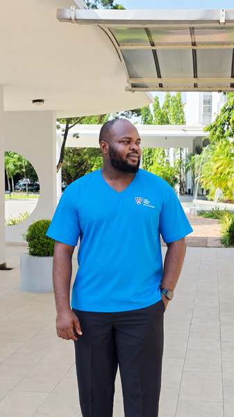 .Sky Blue V-Neck polo shirt.